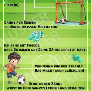 Zahnfee Brief Karte Fußball