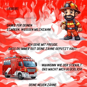 Zahnfee Brief Karte Feuerwehr