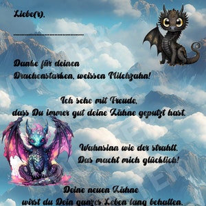 Zahnfee Brief Karte Drache