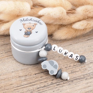 Milchzahndose mit Namen Teddy