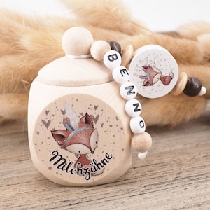 Milchzahndose mit Namen Fuchs