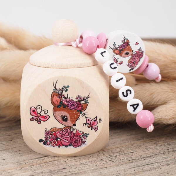 Milk tooth box with name Deer