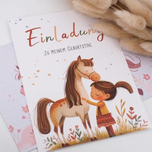 Einladungskarten Einladung Kindergeburtstag 6 Stück Pferd