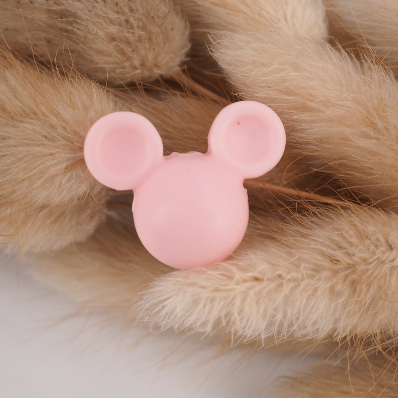 Motif bead silicone beads mouse Pink