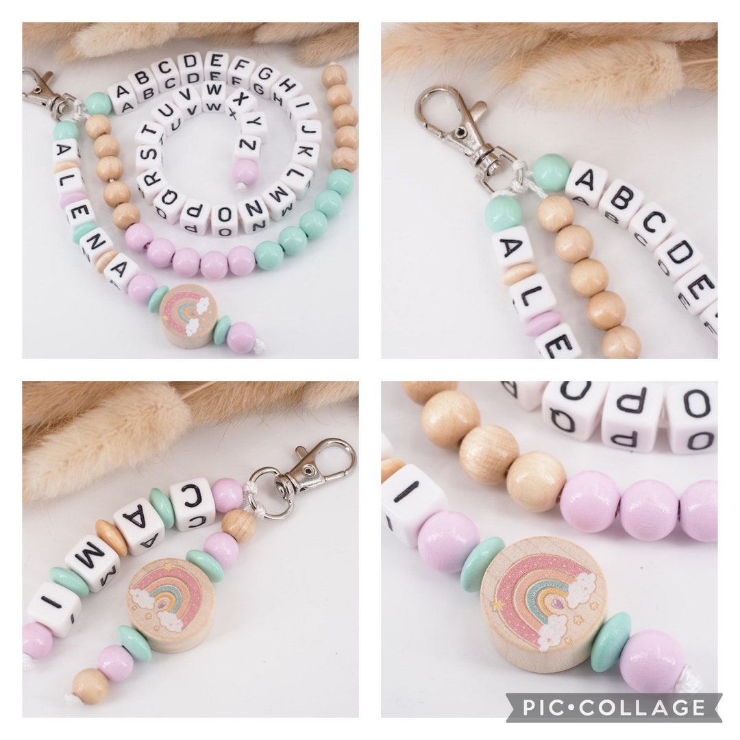 ABC Arithmetic Chain and Pendant With Name Rainbow - Etsy