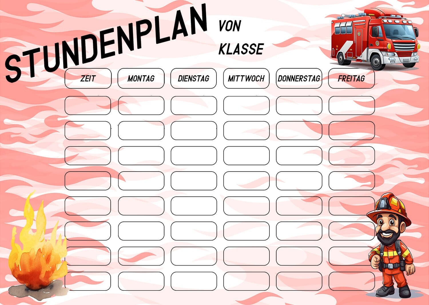 Fire Department Timetable Digital PDF Download - Etsy, image size:1500x1067