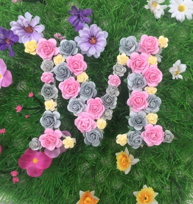 Floral Wall Letter Floral Initial Flower Letter Ready to Etsy UK