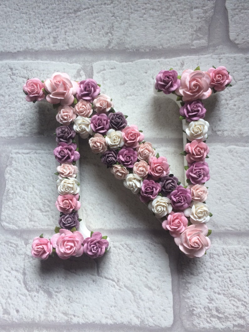 Floral letter wall letter floral initial flower letter Etsy