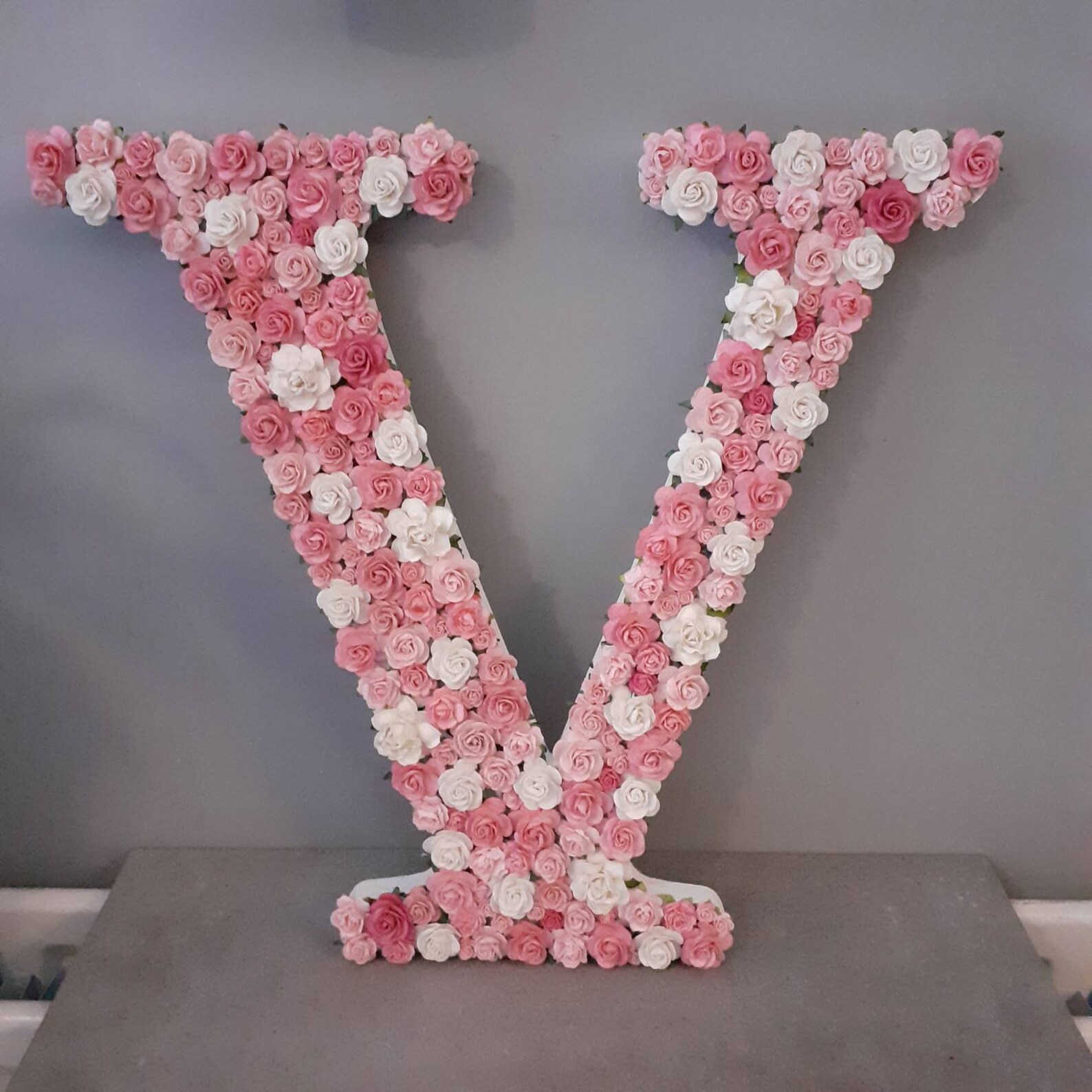 Large wall letter floral initial flower letter wall decor  Etsy
