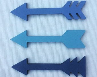 Arrow decor set of 3 • freestanding arrows • scandi style • unisex bedroom decor • nursery decor • boys bedroom decor hand painted decor