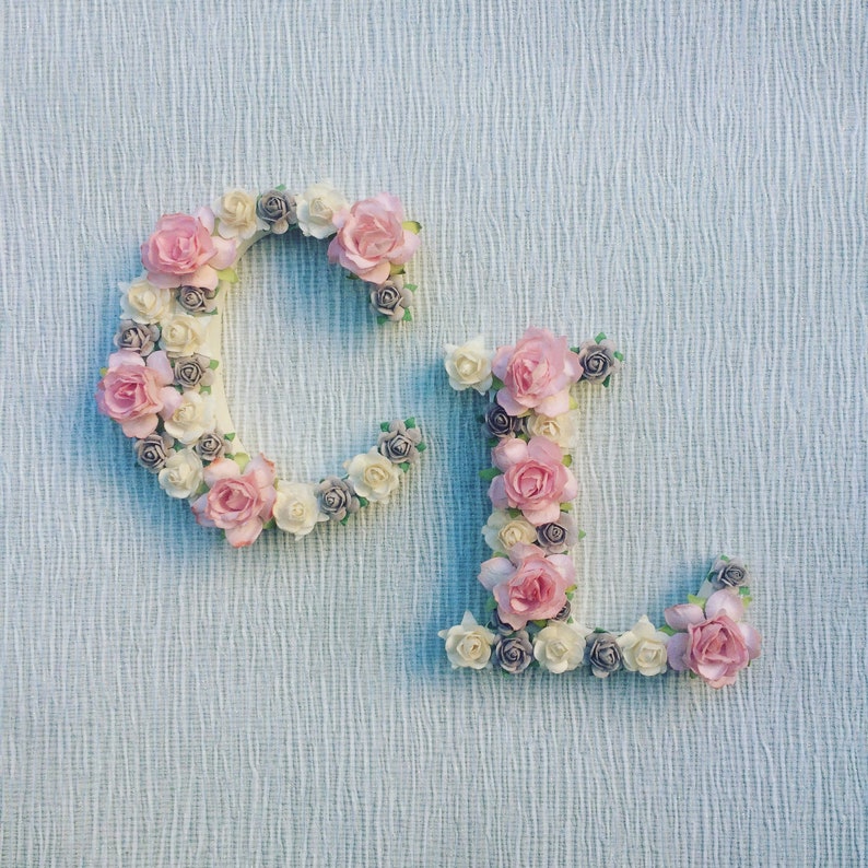 Floral wall letter floral initial flower letter ready to Etsy