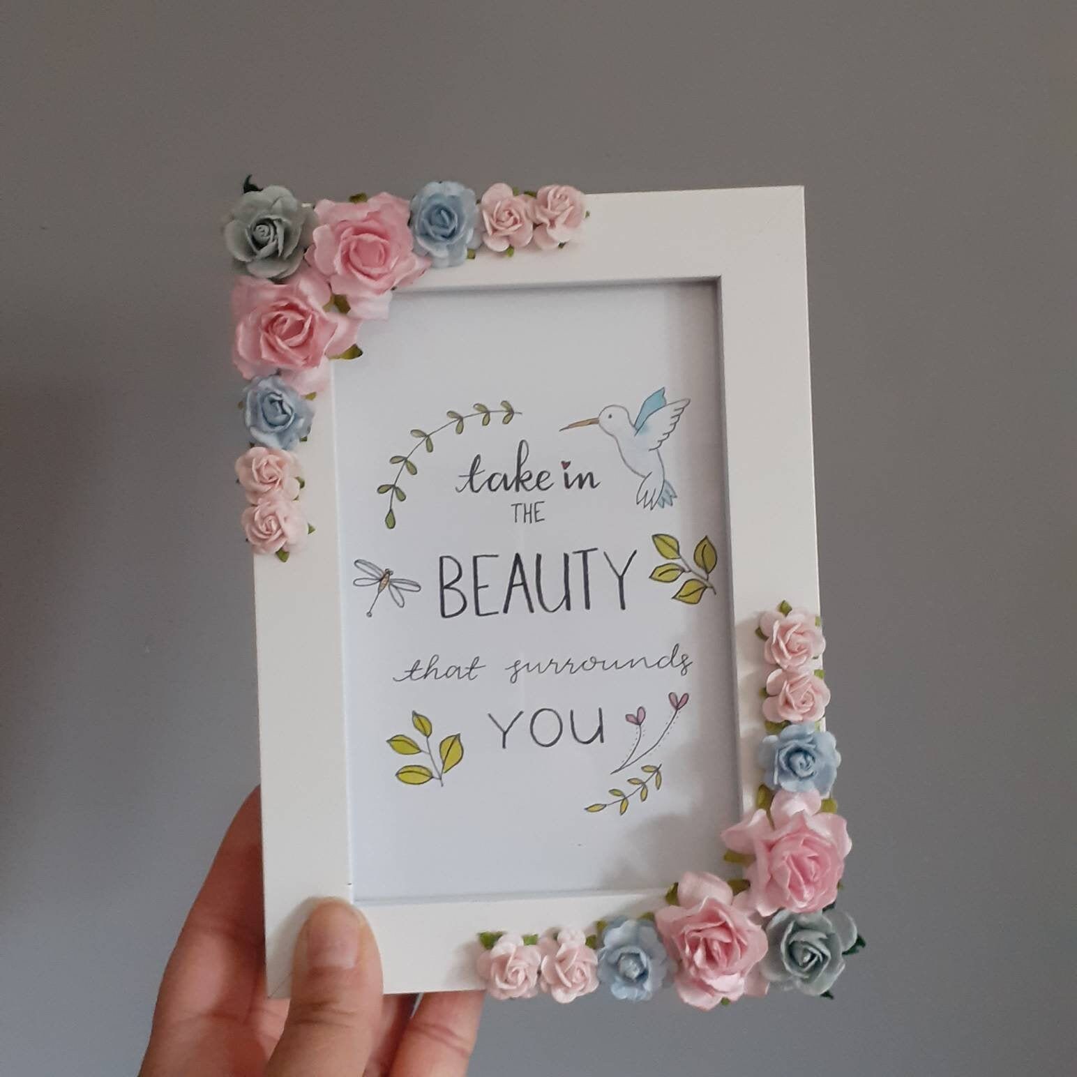 Unique Picture Frame Floral Picture Frame Gift For Her,University Gift