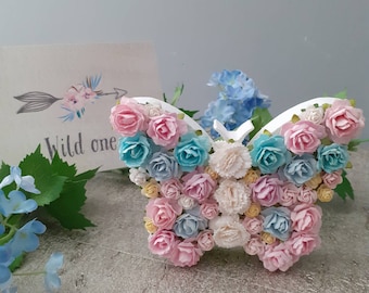 Decorazione della scuola materna • farfalla floreale, regalo di ringraziamento, regalo per la festa della mamma • regalo per nan • decorazione scaffale, amante delle farfalle