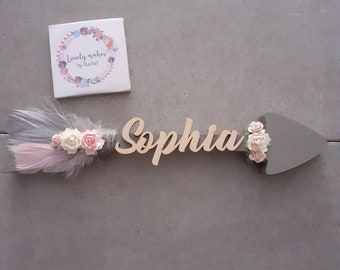 Floral nursery decor • personalised arrow decor • kids room • gift for her • hand painted arrow • birthday gift • adventure •