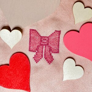 Pink Bow Cross Stitch Pattern