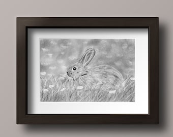 Rabbit - Rabbit Print - Rabbit Decor - Rabbit Art Print - Rabbit Artwork - Bunny Print - Bunny Art Print - Easter Decor - Spring Decor