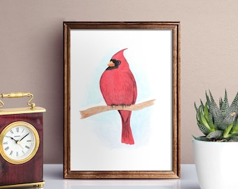 Cardinal Print - Cardinal Art - Cardinal Watercolor - Cardinal Decor - Cardinal Wall Art - Cardinal Heaven - Cardinal Gift - Cardinal Bird