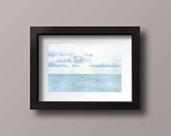 Ocean Watercolor - Ocean Painting - Ocean Sunrise - Beach Painting - Beach  House Decor - OBX Art - Sunrise Painting - Original Watercolor