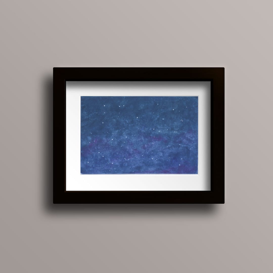 Night Sky Watercolor - Starry Sky Painting - Star Watercolor - Galaxy ...