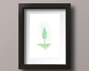 Tree Watercolor Print - Tree Print - Little Tree - Tree Decor - Nursery Tree Wall Art - Woodland Nursery Decor - Woodland Tree - Tree Art