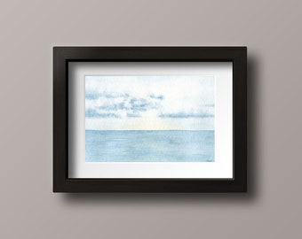 Ocean Art Print - Ocean Decor - Cloud Print - Beach Decor - Beach Print - Ocean Print - Ocean Watercolor Print - Watercolor Print