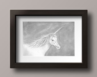 Unicorn Print - Unicorn Drawing Print - Unicorn - Unicorn Art - Unicorn Decor - Unicorn Bedroom - Unicorn Wall Art - Unicorn Gift