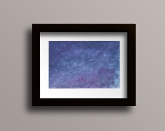 Starry Sky Painting - Star Watercolor - Galaxy Watercolor - Galaxy Painting - Night Sky Painting - Original Watercolor Painting - Sky Art