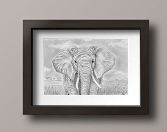 Elephant Print - Elephant Art - Elephant Decor - Elephant Nursery - Elephant Wall Art - Safari Nursery - Elephant Art Print - Elephant Gift