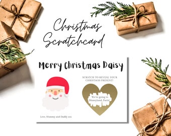 Personalised Christmas Scratchcard, Christmas Scratchcard Gift, Personalised Gift, Scratch To Reveal, Surprise Card, A6 Card, Christmas