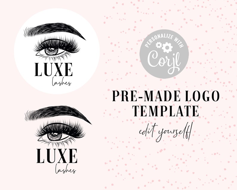 Logo Lashes Digital Corjl DIY Lash Business Editable Lash Logo DIY Lash Logo