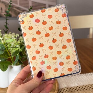 Pumpkin Bow Kindle Insert, Coquette Fall Ereader Accessory (Holographic)