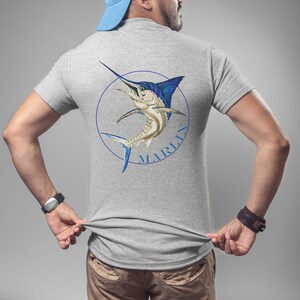Marlin Fish Shirt, Men&#39;s Fish Shirt, Fish Shirt, Marlin Fishing Shirt, Offshore Fishing Gift, Fisherman&#39;s Gift, Fishing Dad, Sport Fishing