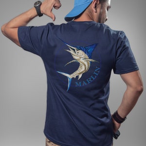 Marlin Fish Men&#39;s T- Shirt, Men&#39;s Fish Shirt, Fish Shirt, Marlin Fishing Shirt, Offshore Fishing Gift, Fisherman&#39;s Gift, Fishing Dad