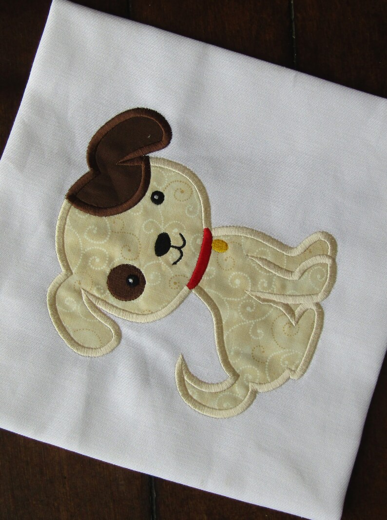 Puppy Dog Applique Puppy Design Puppy Dog Embroidery Cute Etsy