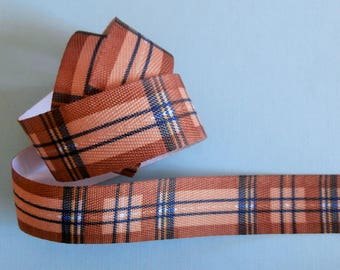 Plaid Ribbon, two Brown and black (930 38 45 ref)