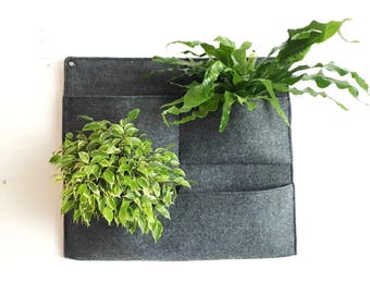 2x2, Vertikale Pflanztasche 4 Fächern > Dunkelgrau