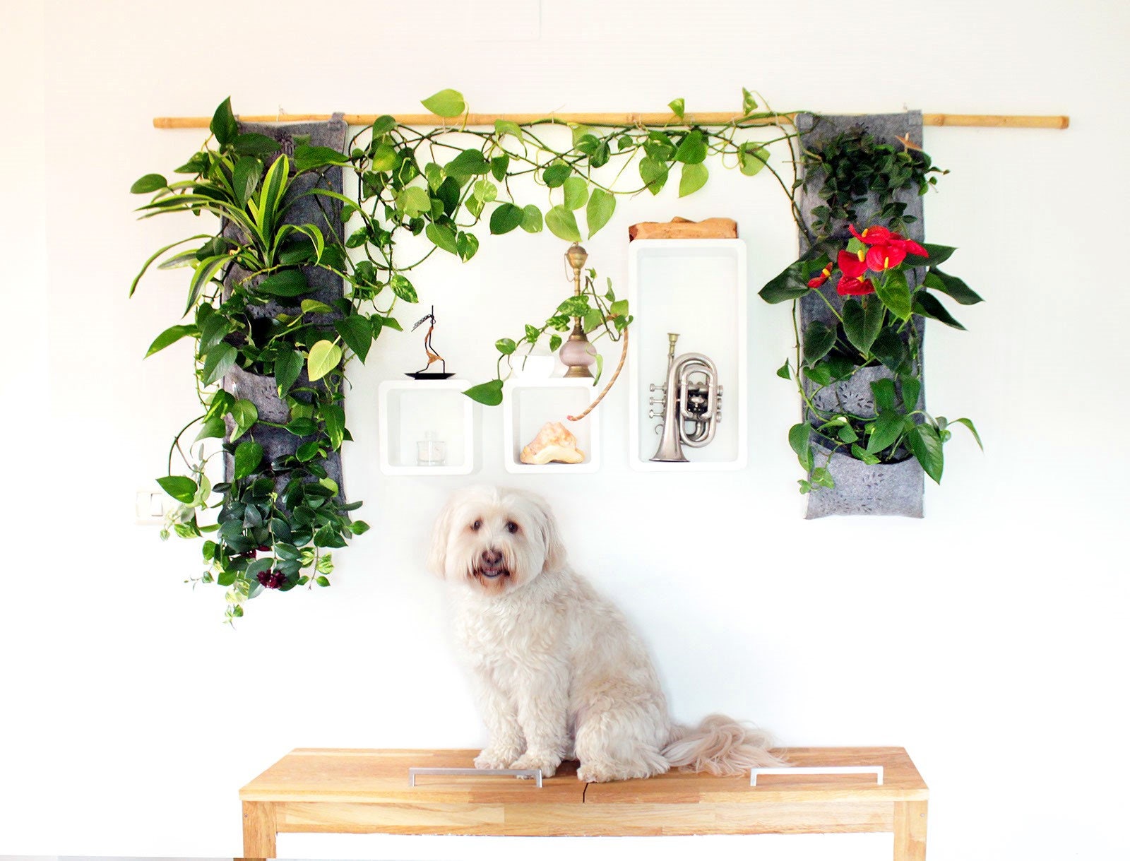 Vertical Planter Wall Decor Handcrafted Felt Planter Wall Etsy