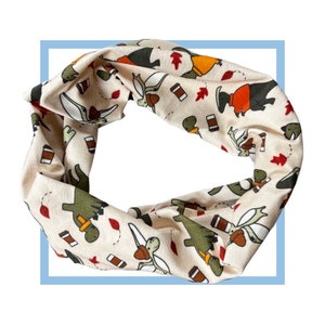 Pumpkin Spice Dinosaurs Fall Dog Infinity Scarf with MATCHING Dog Mom Option