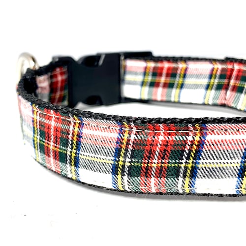 Red Scottish Tartan Plaid Dog Collar Harness or Leash With Etsy