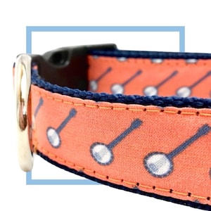 Banjo Dog Collar, Harness or Leash with Personalized Engraved Buckle Option