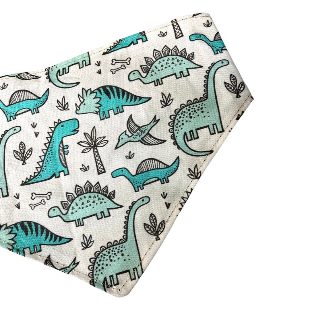 Dinosaur Reversible Dog Bandana With Personalized Name Option Etsy
