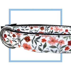 Fall Flowers Dog Collar, Harness or Leash with Personalized Engraved Buckle Option