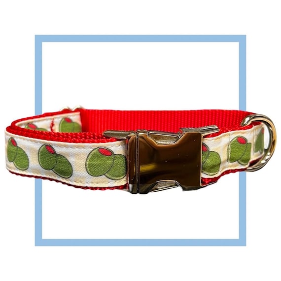 Olive Dog Collar Harness or Leash With Personalized Engraved Buckle Upgrade Option Etsy