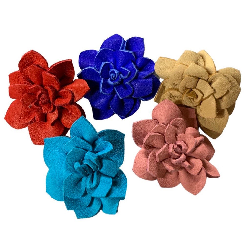 Leather Flower Clip - Etsy