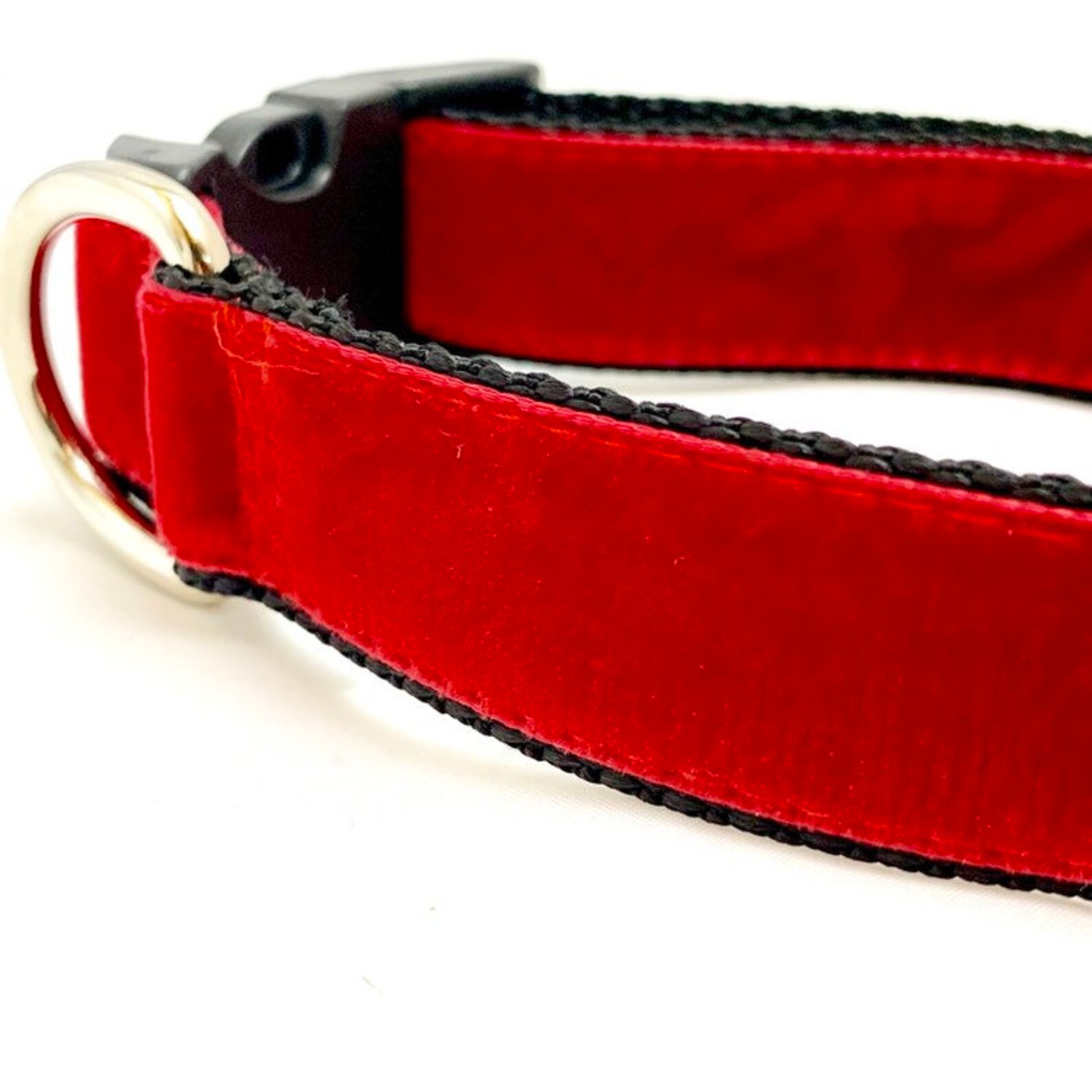Red Velvet Dog Collar Leash or Harness With Personalized Etsy