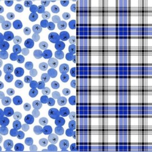 Pañuelo reversible para perro con estampado de arándanos y cuadros de Maine imagen 4