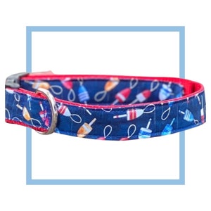 Fishing Buoy Dog Collar, Harness or Leash with Personalized Engrave Buckle Option