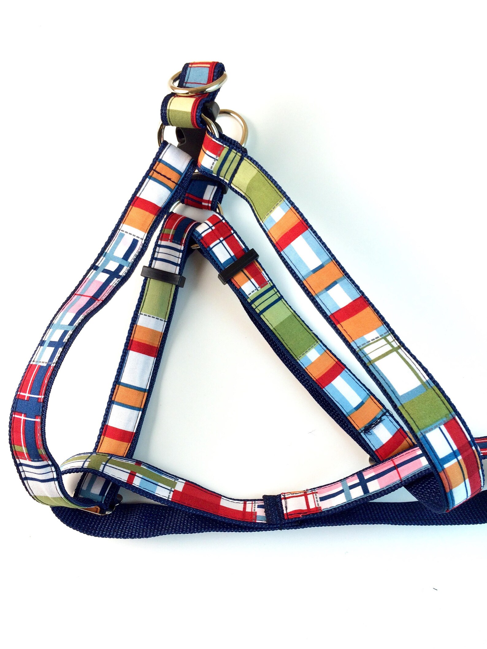 Coastal Plaid Dog Collar Harness or Leash With Personalized Etsy