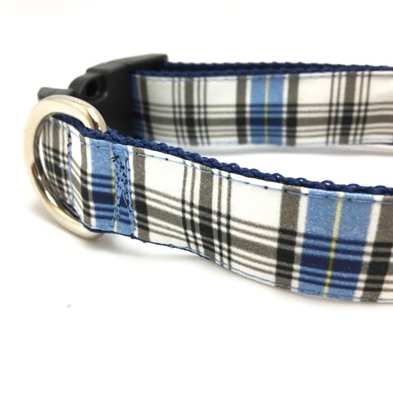 blue tartan dog harness