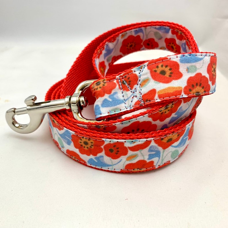 Poppy Dog Collar Harness or Leash With Personalized Metal Etsy